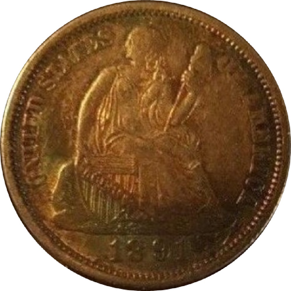 1891-Toned-Seated-Liberty-Dime