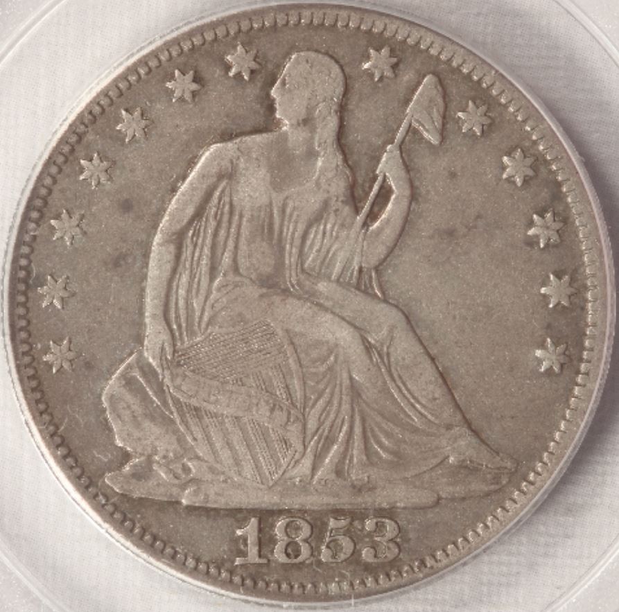 Ultra-Rare-1853-O-No-Arrows-And-Rays-Half-Dollar
