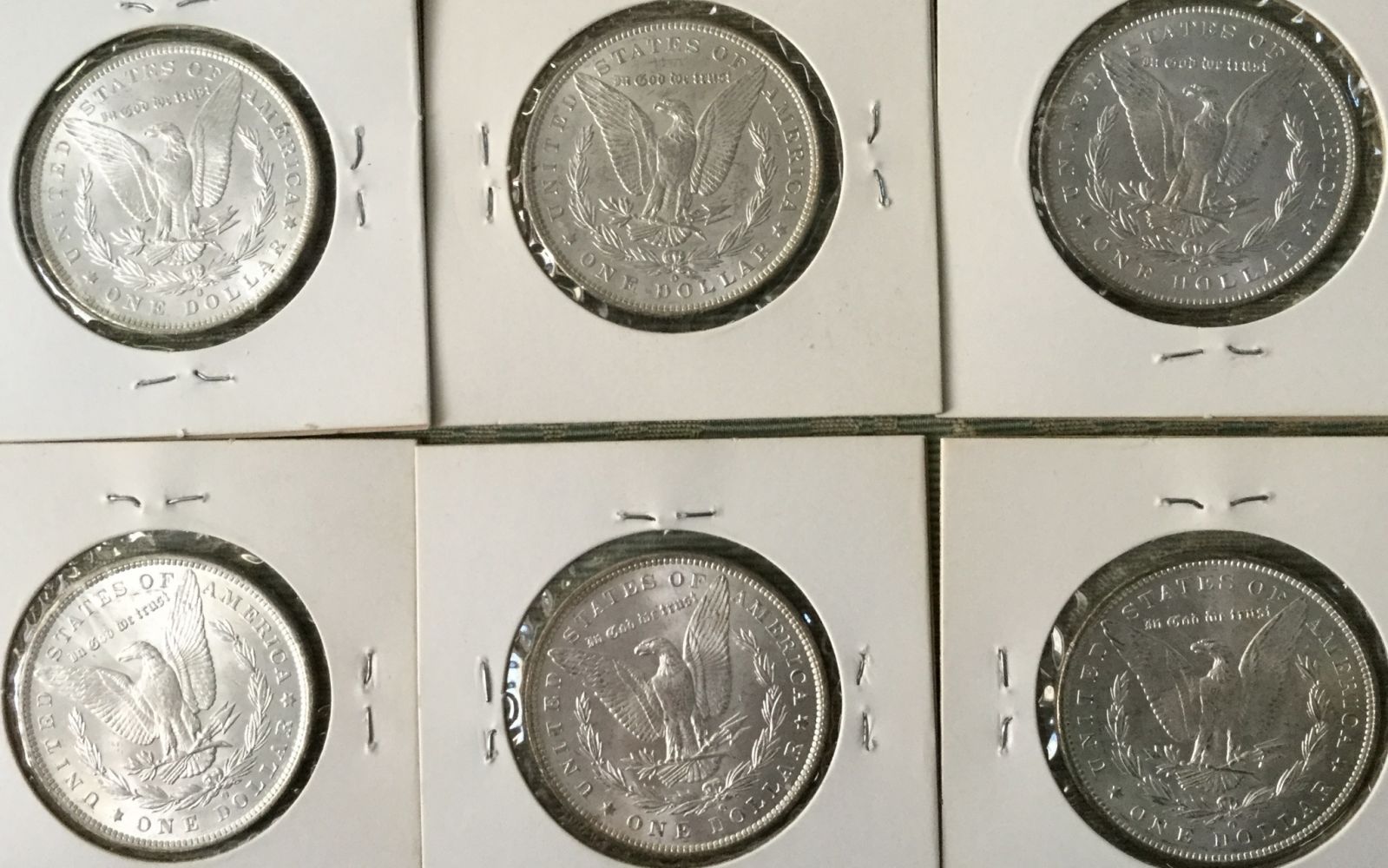 1885-O-Morgan-Silver-Dollar-Half-Roll---First-6-Coins