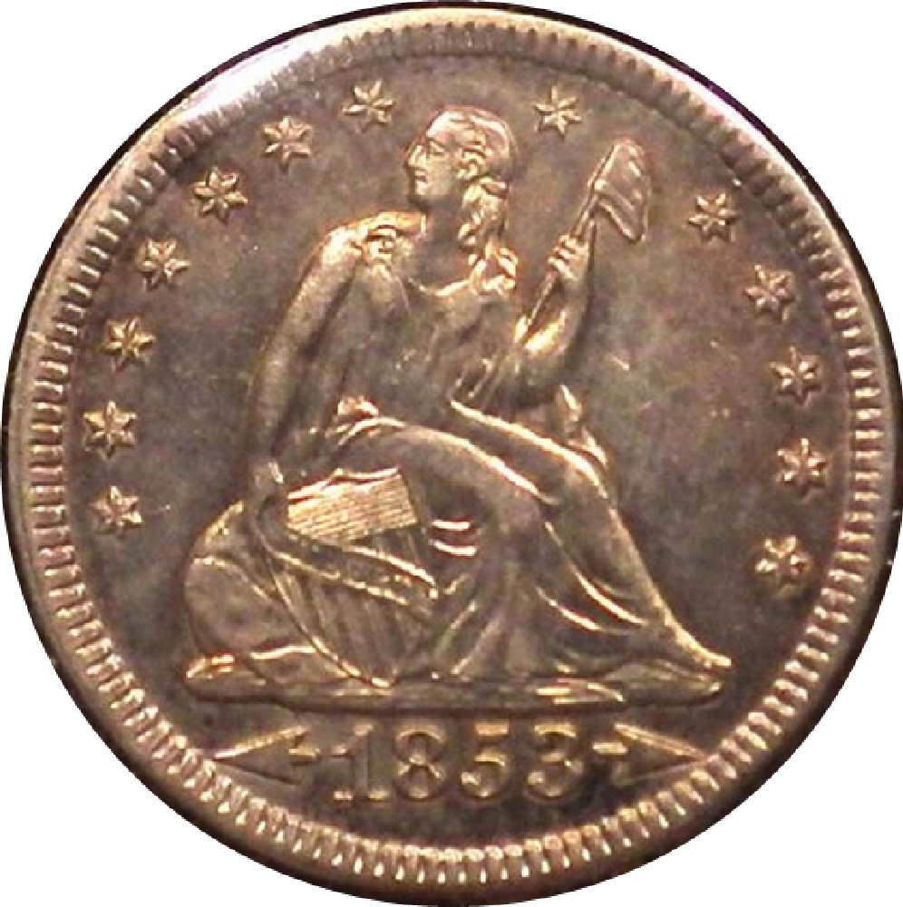 1853-Liberty-Seated-Quarter---Arrows-And-Rays