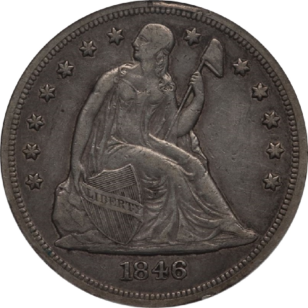 1846-O-Liberty-Seated-Dollar---First-Silver-$-Minted-At-The-No-Mint