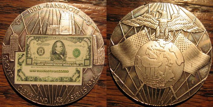 1000-Banknote-Grover-Cleveland-1934-Medal