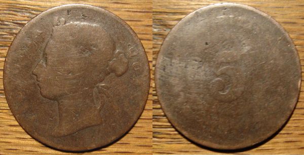 British-Queen-Victoria-5-Cents-Token?-|-Mauritius-Coin