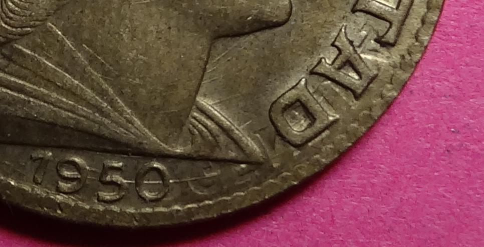 Argentina-1950-10-Centavos-Clashed-Die