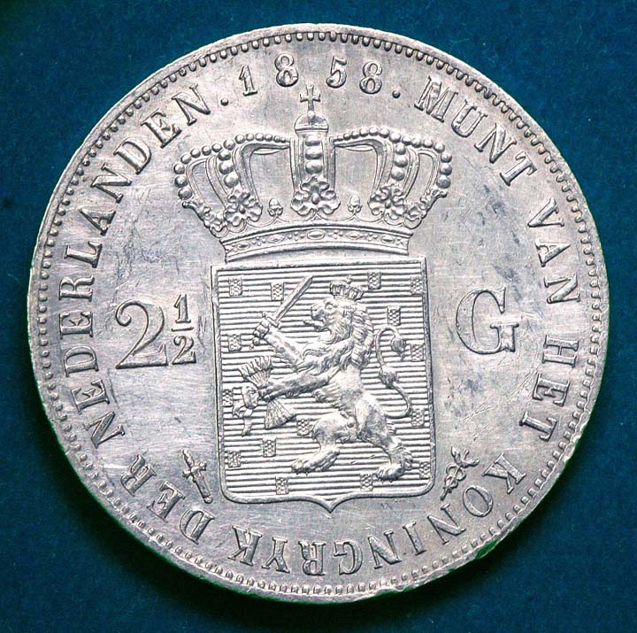 Netherlands-2-1/2-Gulden-1858---Genuine-?