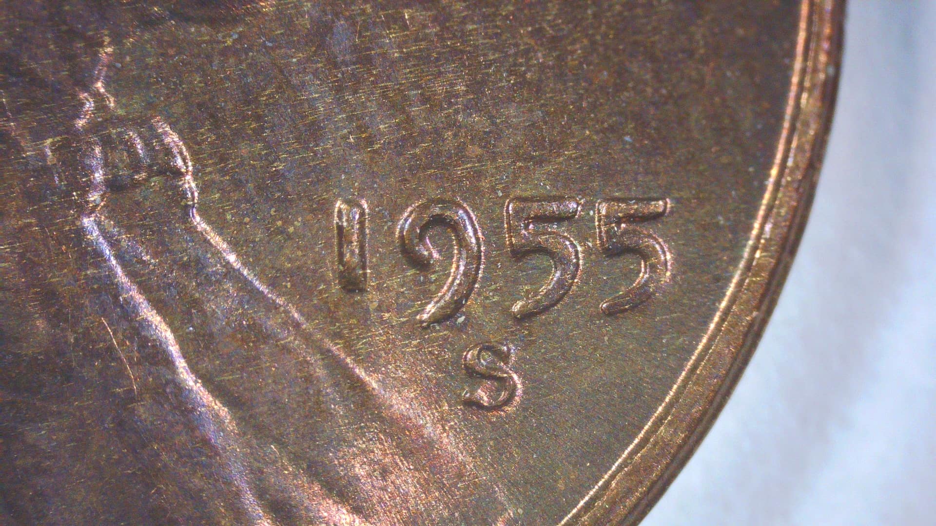 1955-S-Lincoln-Cent-Improper-Mix-W-BIE-And-Die-Chips