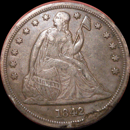 1842-Seated-Dollar--Lamination?