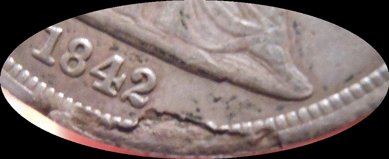 1842-Seated-Dollar--Lamination?