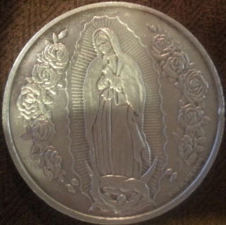 Catholic-Coin/Medal-W/-Christ,-Pope-And-Lady-Of-Guadalupe