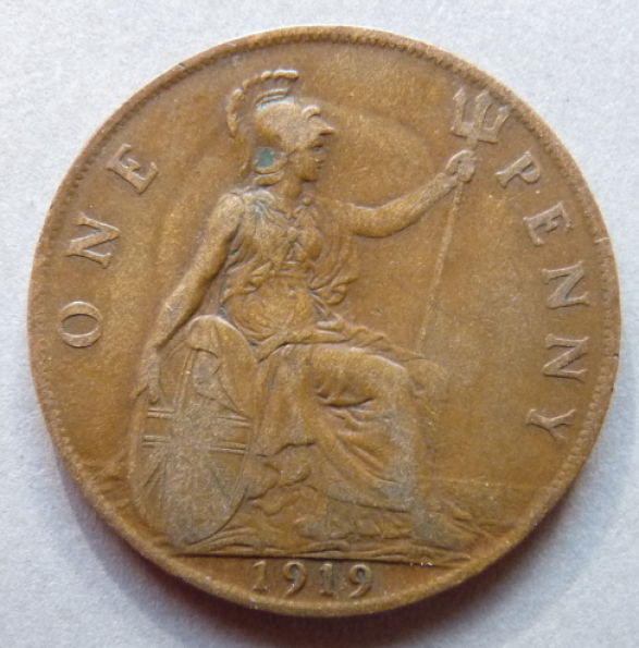1919-George-V-One-Penny-Die-Clash-Or-Ghosting