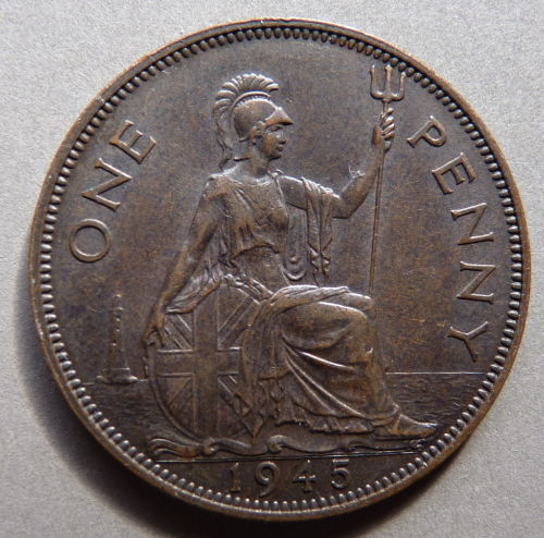 1945-One-Penny-Toned-?