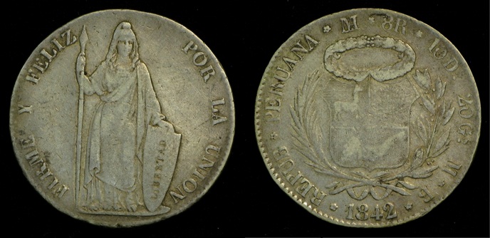 Peru-8-Reales-1842-Limae-?