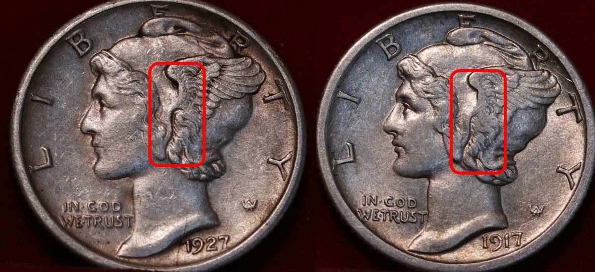 1917-D-And-1927-S-Dimes---Solid-AU-53-Problem-Free?