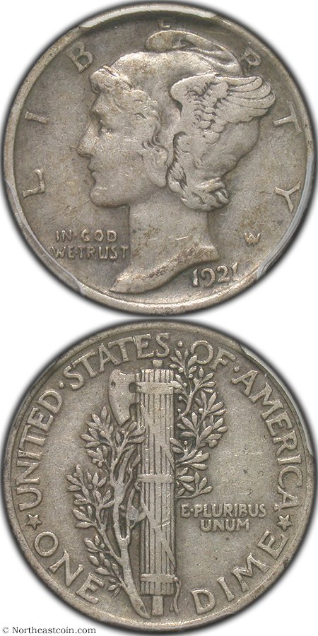1917-D-And-1927-S-Dimes---Solid-AU-53-Problem-Free?