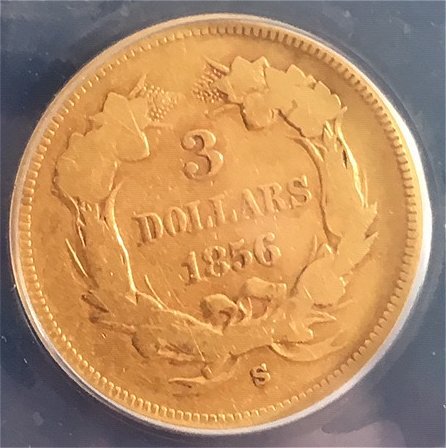 1856-S-$3-Gold-X2,-1836-$5-Classic-Gold