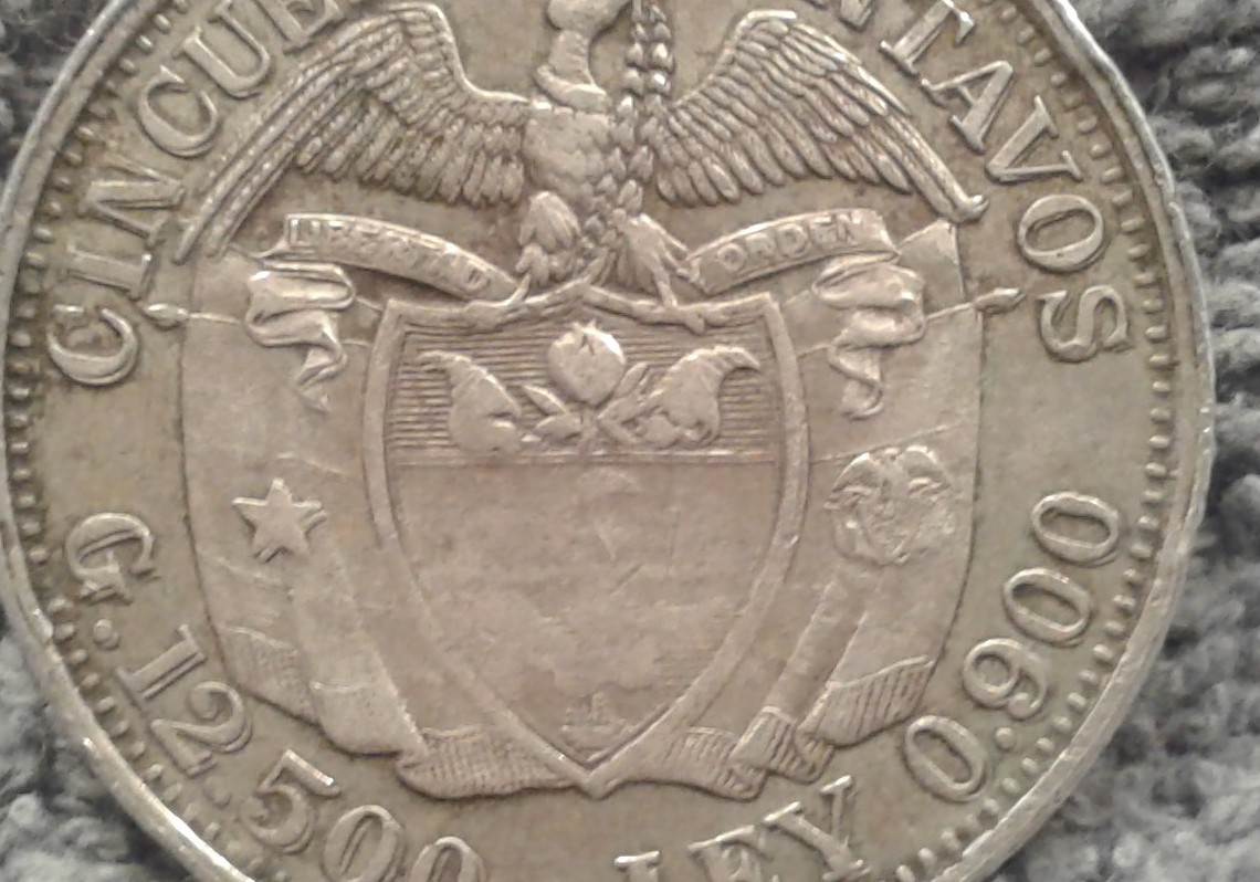 PCGS-1-St-Graded-1932-50-Cent-Colombia-Centravos-Round-Top-3-DDR-Variety.