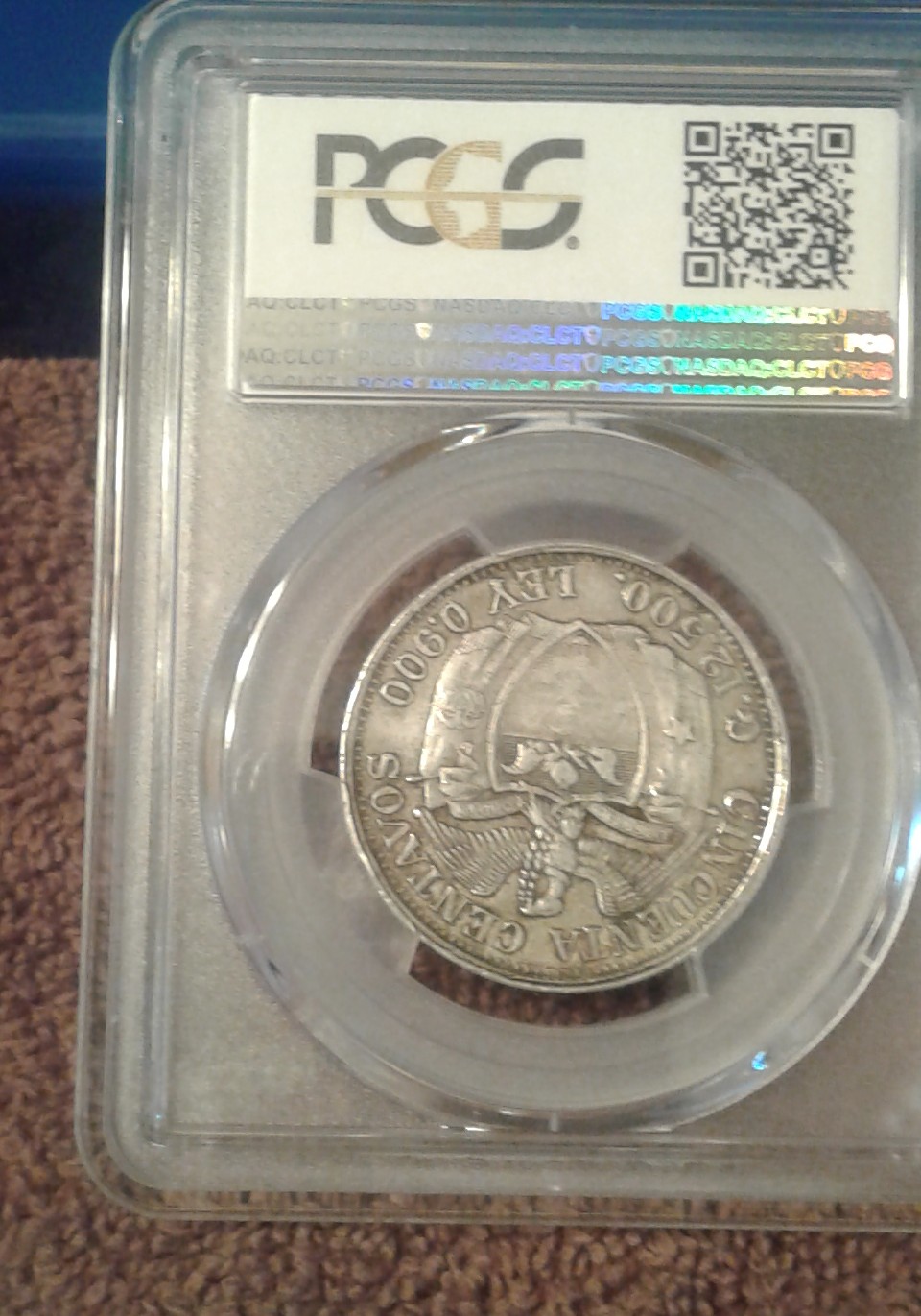 PCGS-1-St-Graded-1932-50-Cent-Colombia-Centravos-Round-Top-3-DDR-Variety.