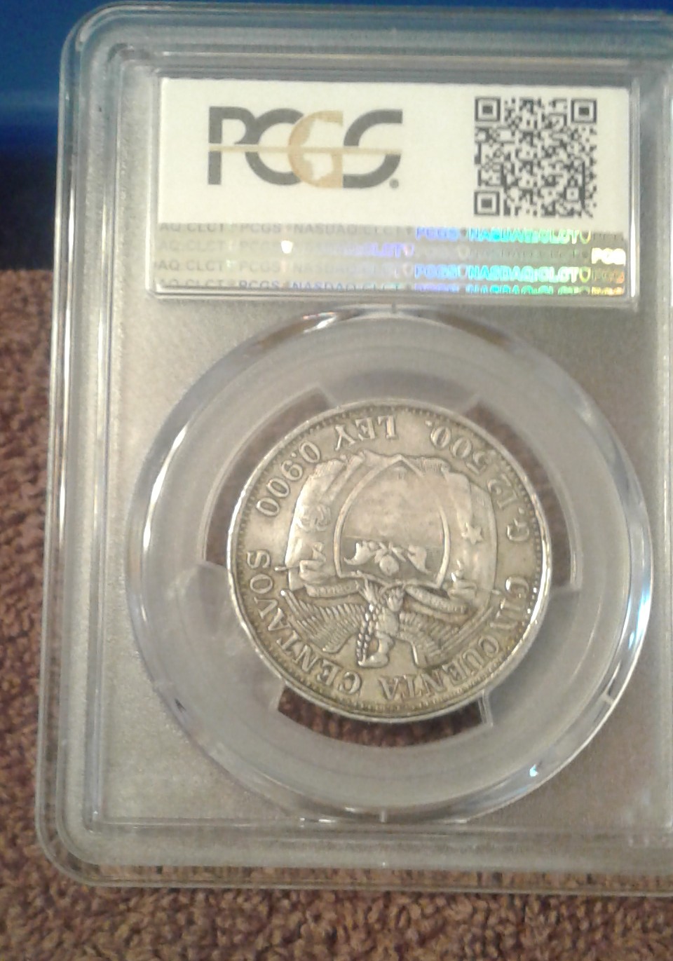 PCGS-1-St-Graded-1932-50-Cent-Colombia-Centravos-Round-Top-3-DDR-Variety.