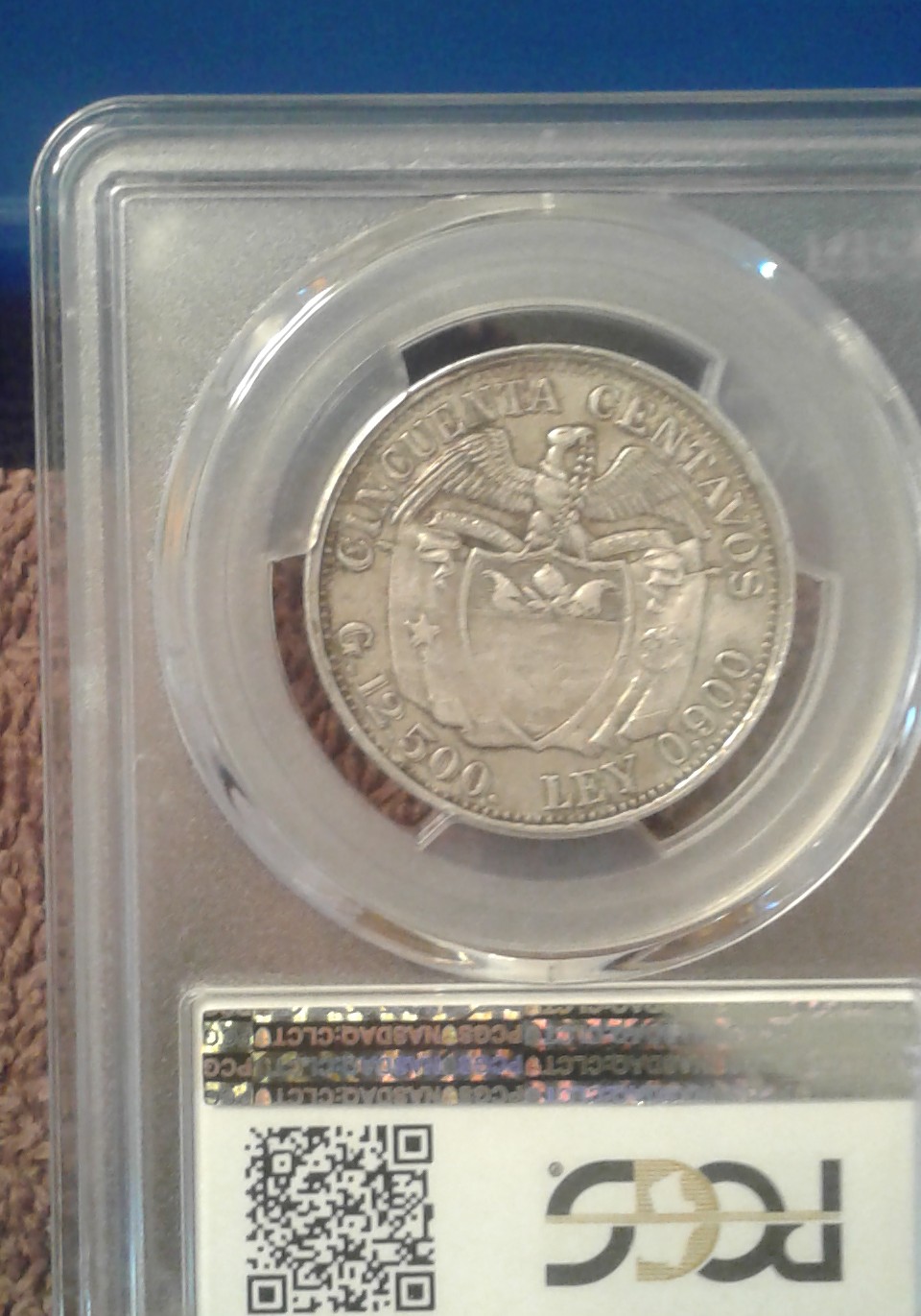 PCGS-1-St-Graded-1932-50-Cent-Colombia-Centravos-Round-Top-3-DDR-Variety.