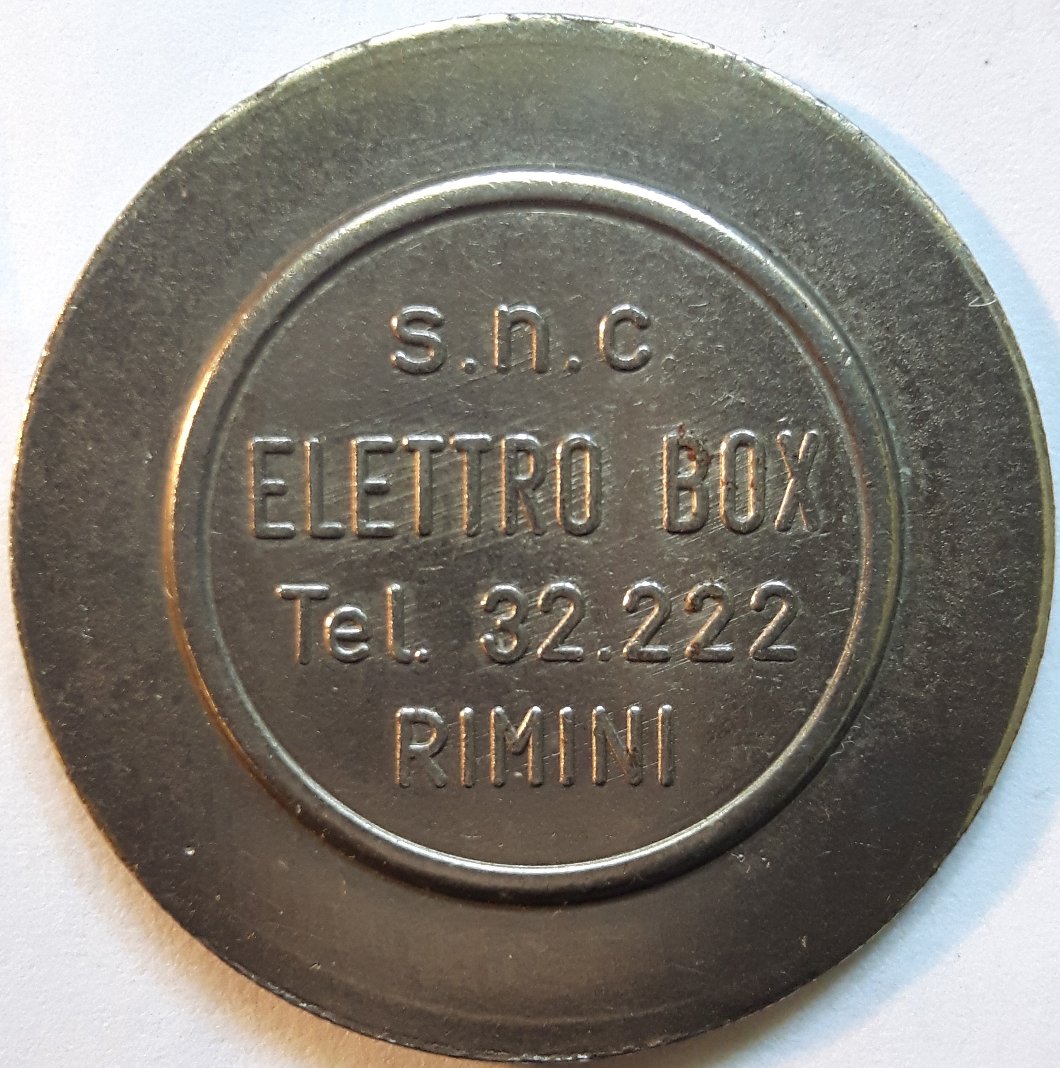 An-Unknown-Token:s.n.c.-Elettro-Box.-Riviera-Adriatica.-No-Luck-Id:-Italian-Arcade-Token