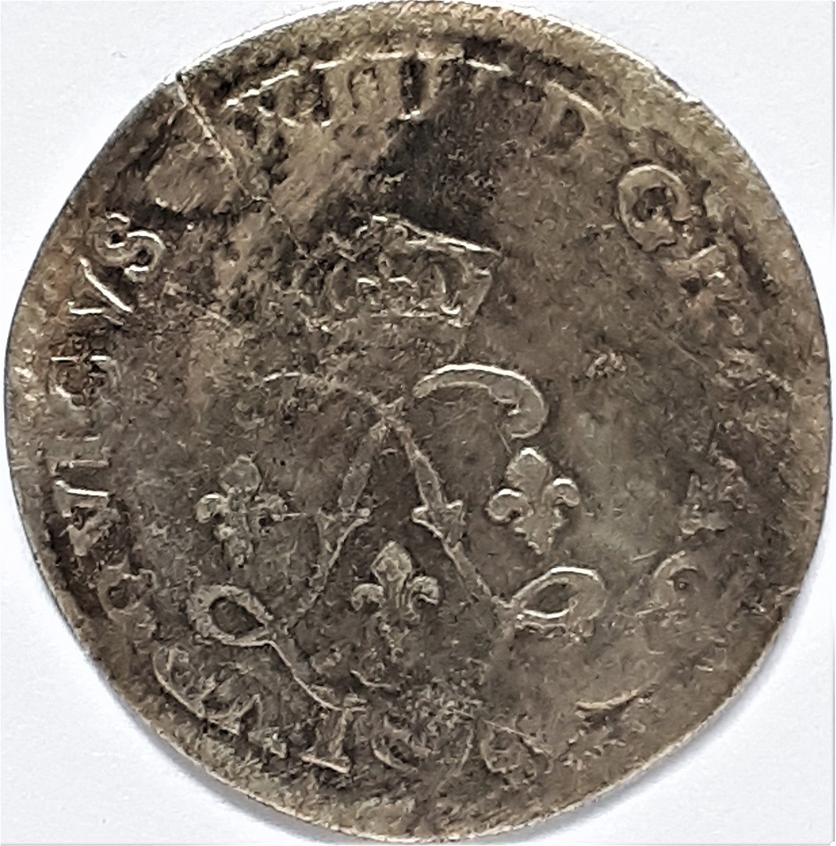 French-Coin-Of-Unknown-Attribution-Dated-1675,-Of-Louis-14th.