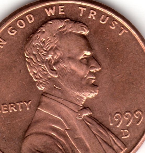 1999-D-Penny-Looks-Like-A-VAMpire-Bit--Lincon's-Neck-: