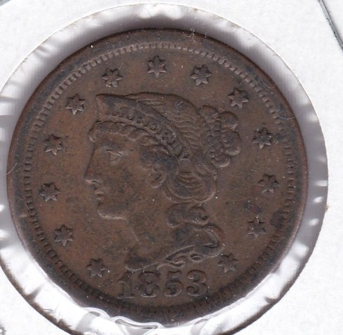 1853-Braided-Hair-Cent-For-Grading