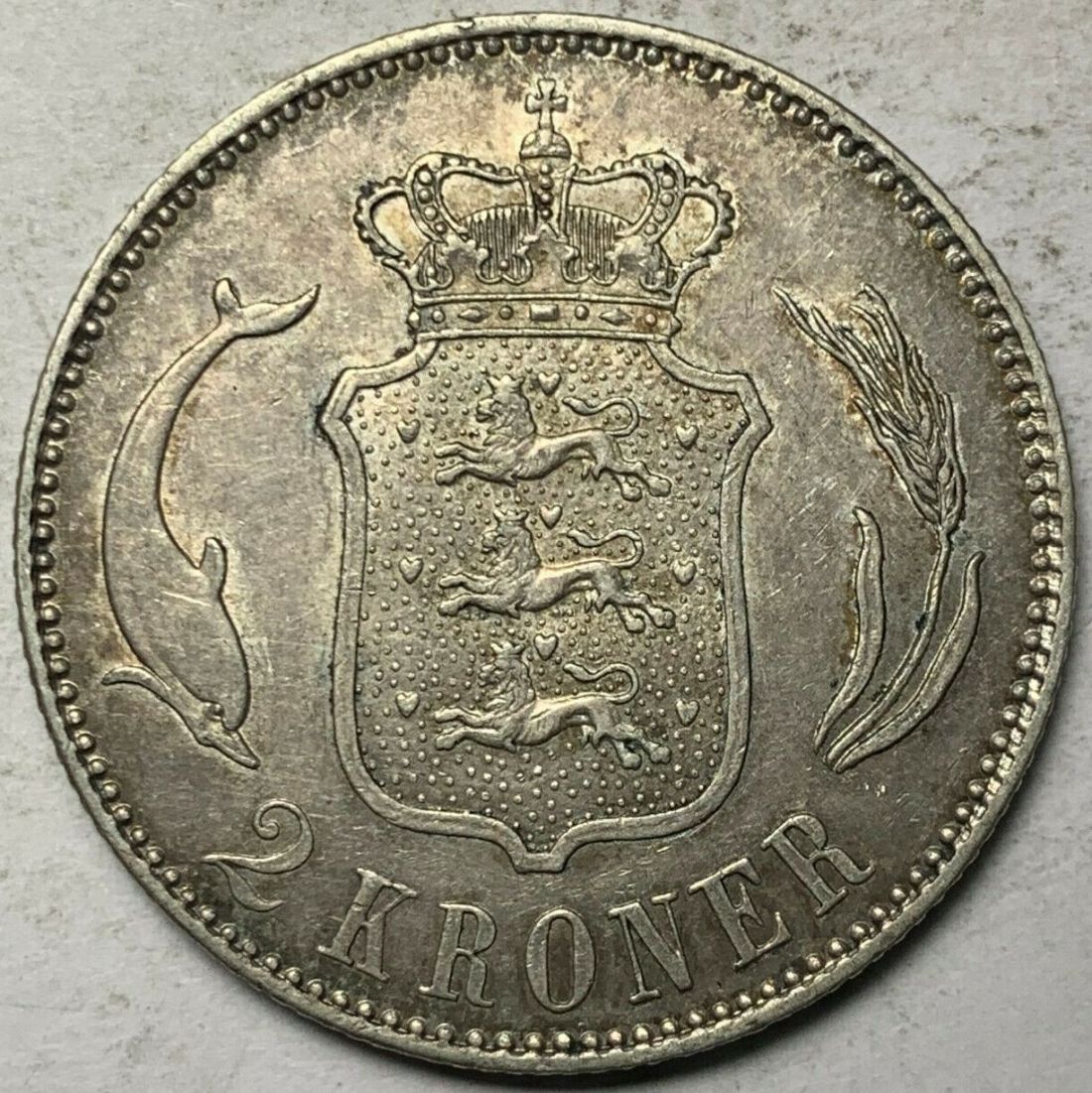 Denmark-1875-2-Kroner---Opinions-On-OBV-Damage-Sought