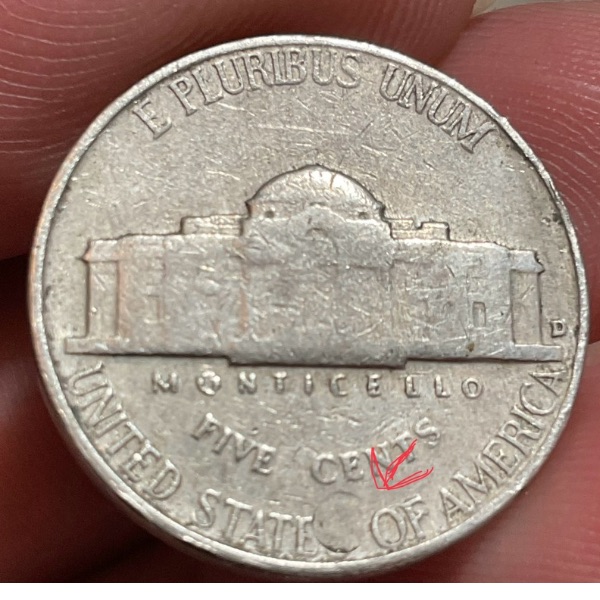 1958-D-Jefferson-Nickel,-Reverse-S-In-States-Is-Missing