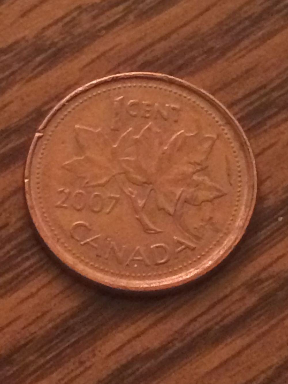 2007-Canadian-Cent-Error-Marks-On-Reverse
