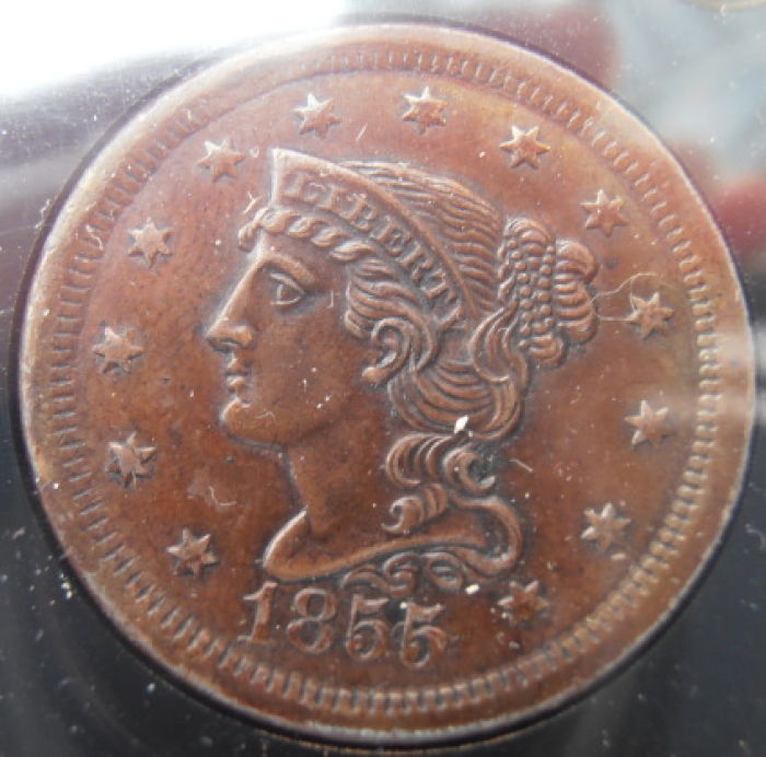 1855-Large-Cent-For-Grading