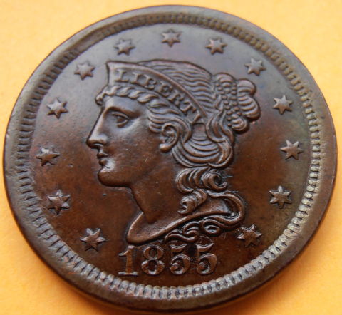 1855-Large-Cent-For-Grading-And-Issues