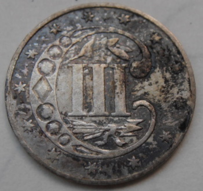 1862-Three-Cent---Toning-Question