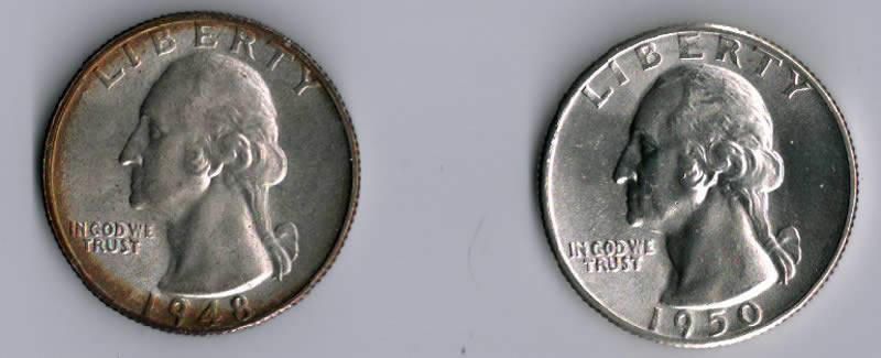 Gorgeous-Georges.-1948-S-&-1950-D-Washington-Quarters-Grade?