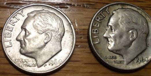 Roll-Call----1938-Jeff-5c,-1965-Wash-25c,-2x1964-10c,-+++