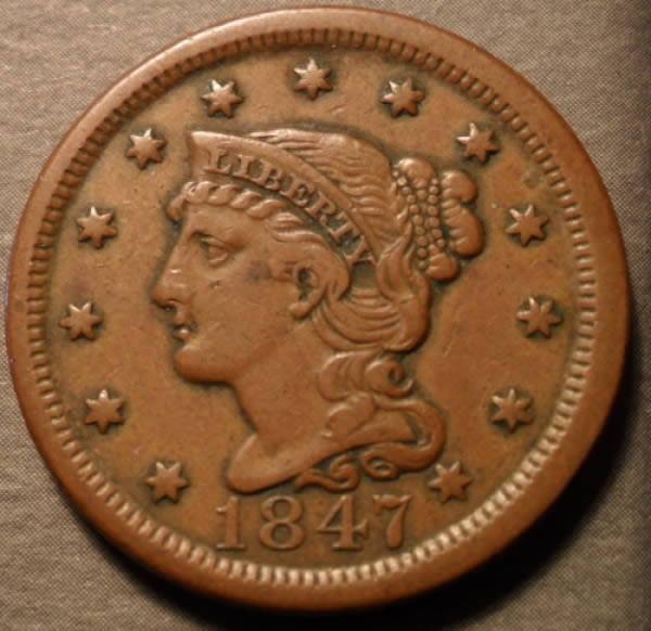 1847-Braided-Hair-Large-Cent-Raw,-Grade/Opinions?
