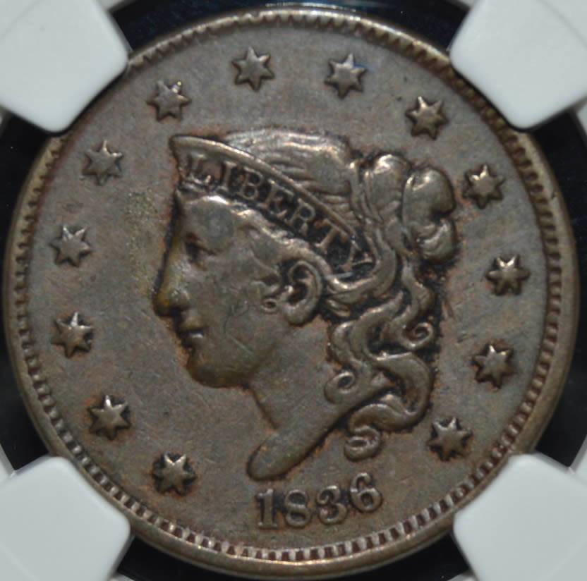 1836-Coronet-Large-Cent,,-Grade-Added