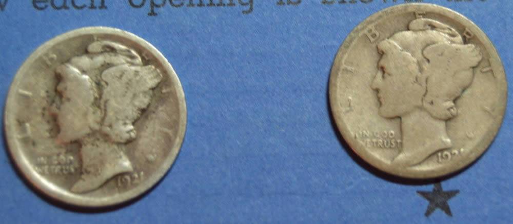 Old-Mercury-Dimes-Whitman---Grade-The-1921-And-21-D?-: