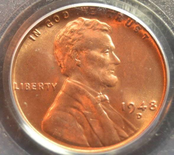 1948-D-LWC-/-Wheat-Cent.--Grade-Added.-PCGS.