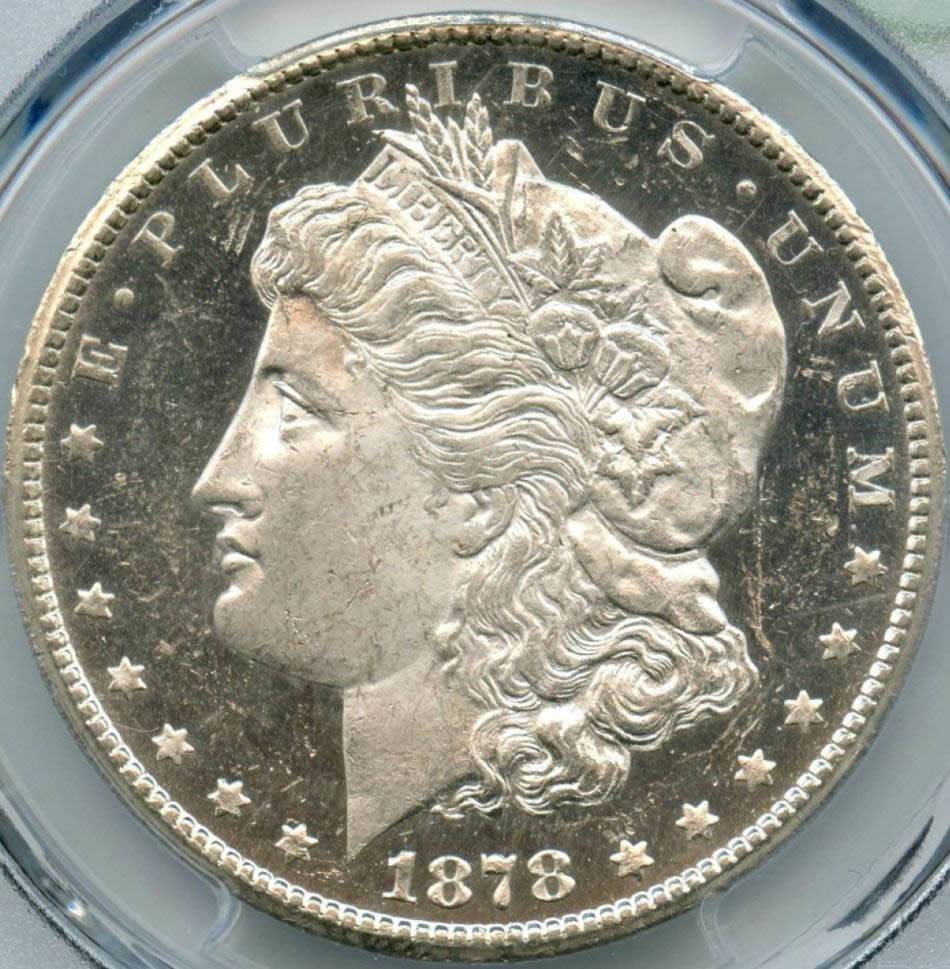 Old-1878-Morgan-$1,-Kinda-Shiny,-In-Plastic-Holder,-Grade?