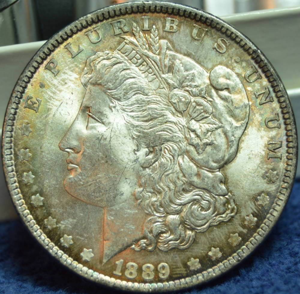 1899-Morgan-Dollar---Textile-Toning-Or-...?-Grade-It.-Raw