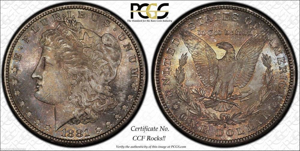 1881-S-Morgan-Dollar,-Heavy-Toning,-You-Vs.-PCGS-Grade-Add