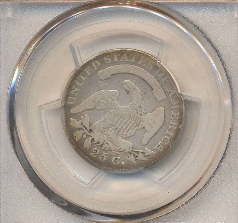 1825/4/2-Capped-Bust-Quarter,-B-2,-Rot.-Rev.-For-Grading