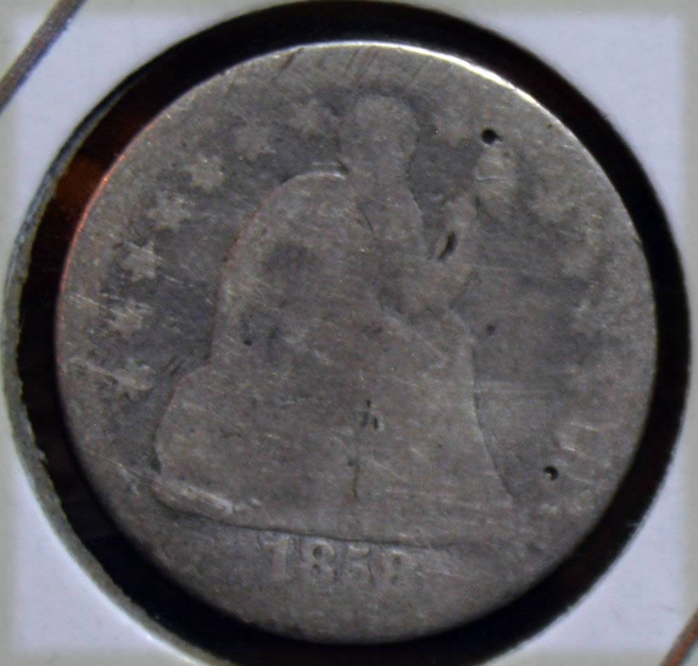 1858-O-Liberty-Seated-Dime,-