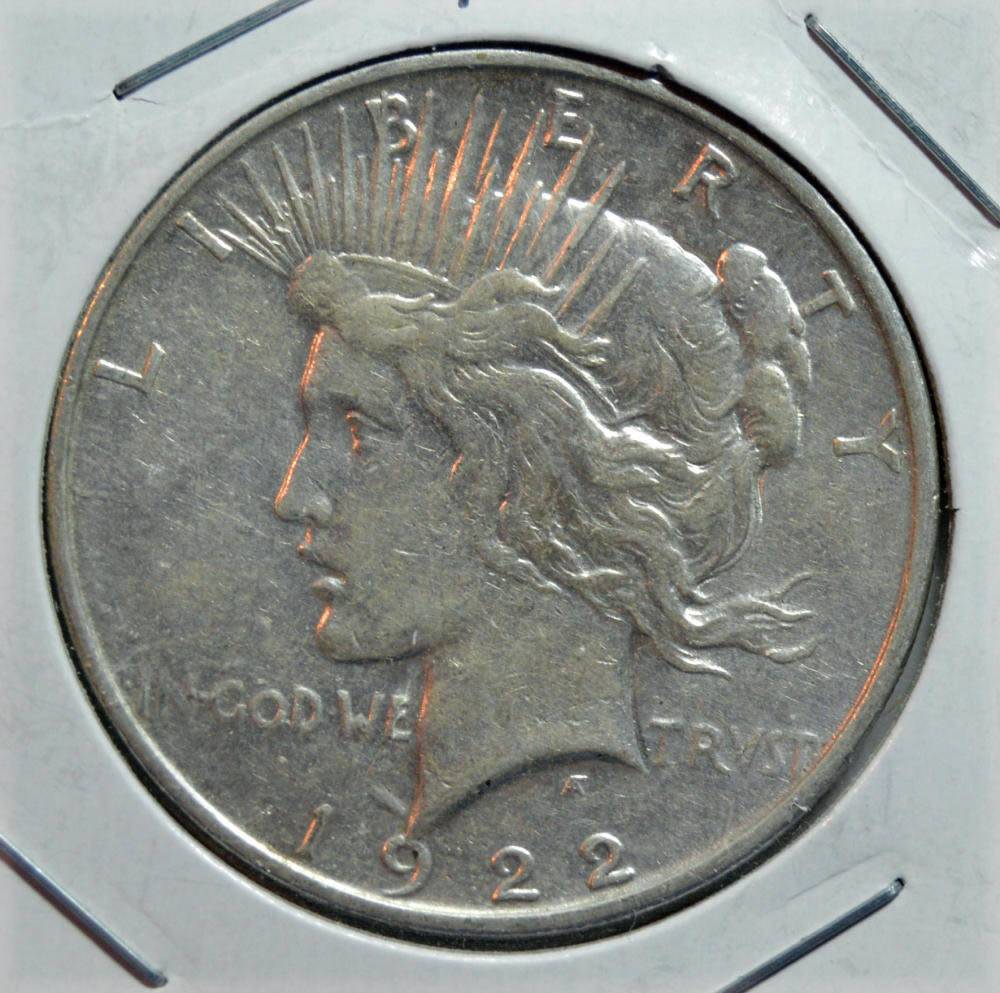 1922-D-Peace-Dollar,-Raw,-Obverse-Die-Chip,-For-Grading