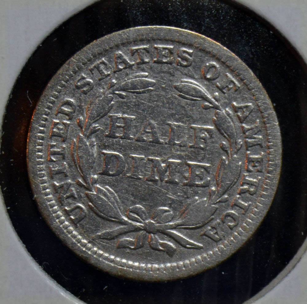 1854-W/Arrows-Half-Dime-For-Grading-Raw