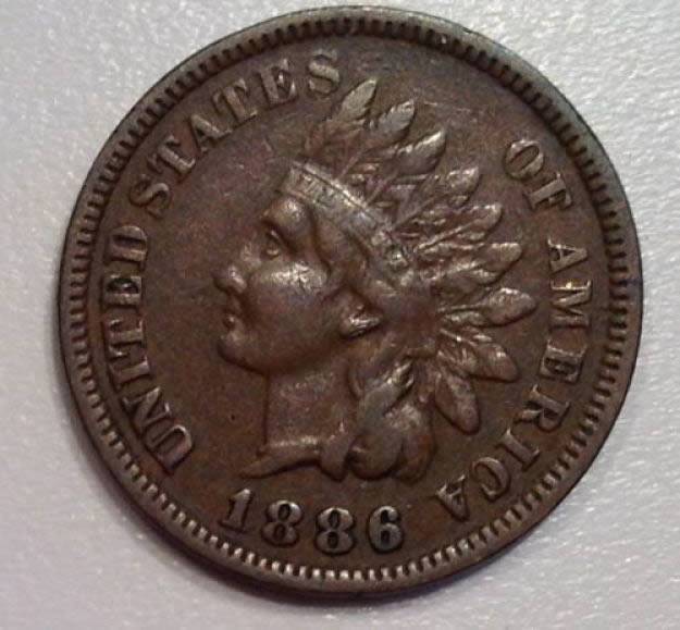 1886-Indian-Head-Cent-Type-1-For-Grading,-Weird-Reverse