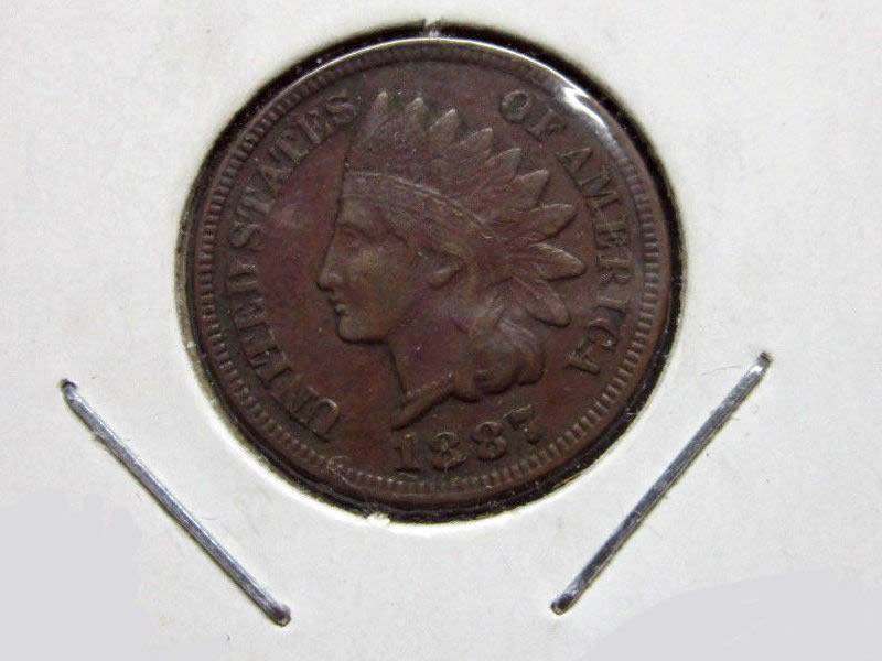 1887-Indian-Head-Cent-Raw-For-Grading,-Darker-Red?