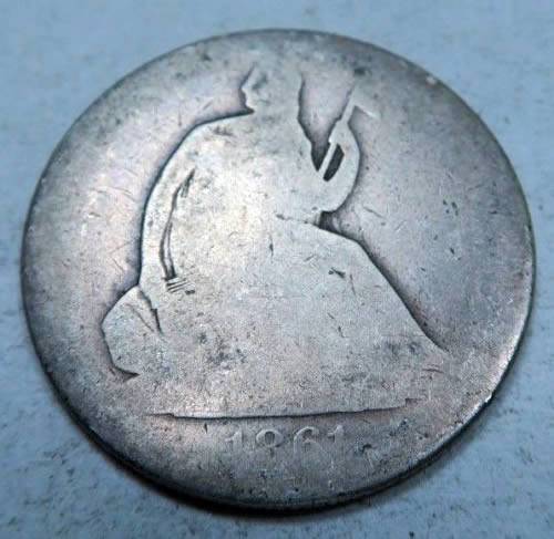1861-O-Liberty-Seated-Half-Dollar-For-Grading---