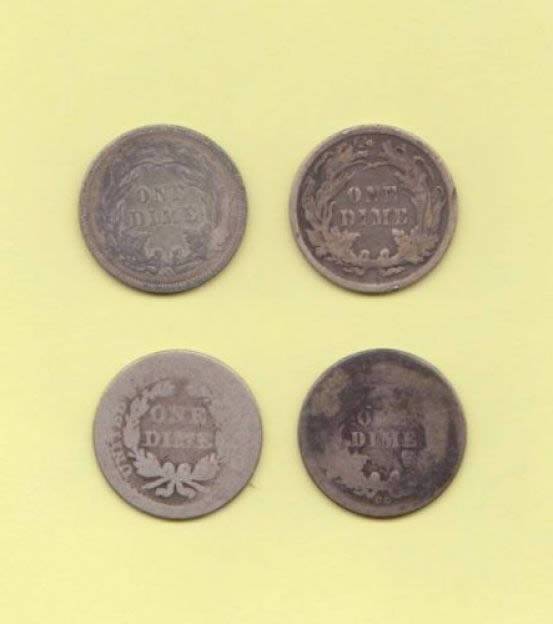 4-Liberty-Seated-Dimes-For-$19-W/Free-Ship?-Okay...